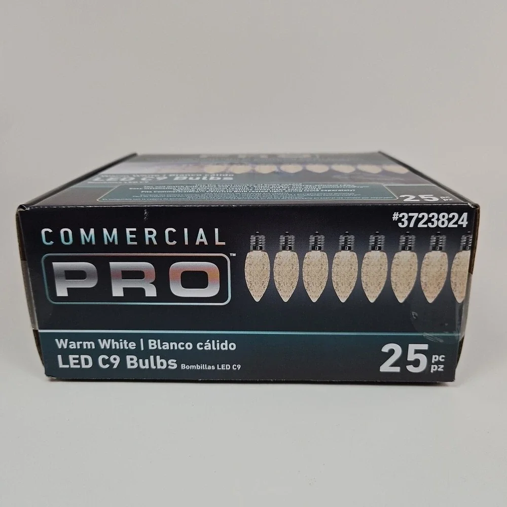 GEMMY Commercial Pro‎ 25 Ct C9 Warm White LED String Christmas Light Bulbs E17